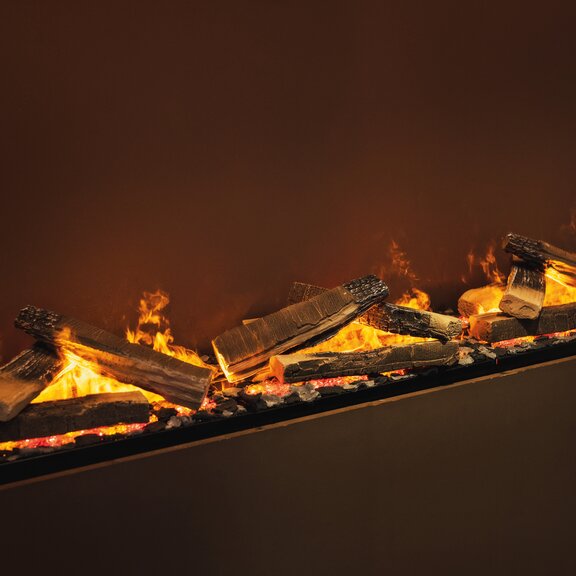 Beim Elektrofeuer eSENSE spenden LED Lampen zusätzliche Licht im Raum.