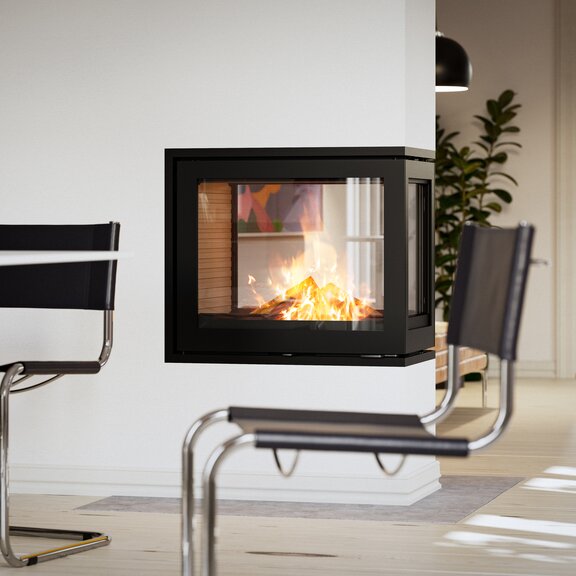 R-600 RD Raumteiler mit weisser Verkleidung im hellen Wohnzimmer