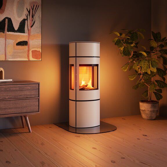 CARO 130 GAS in der Farbe Sand bei gemütlicher Abenddämmerung