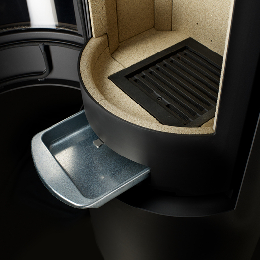 Praktische Aschenschublade für die Reinigung vom Holz-Kaminofen VIVA L in der Farbe Schwarz