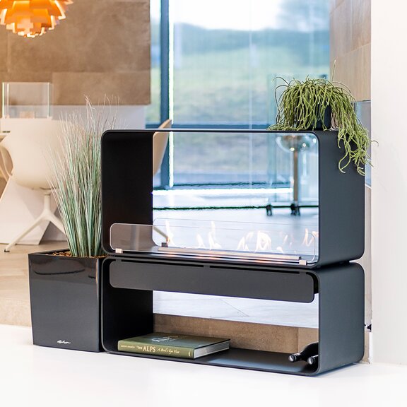 Bioethanol Feuerstelle Austin freistehend mit Stauraum