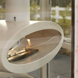 Elliptische Bioethanol Feuerstelle Ellipse Ceiling in weiss von Decoflame