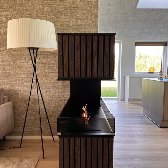 Bioethanolbrenner Panel Wall Raumteiler tief frontal