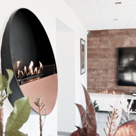 Bioethanol Feuerstelle Tokyo in Kupfer im Wohnzimmer