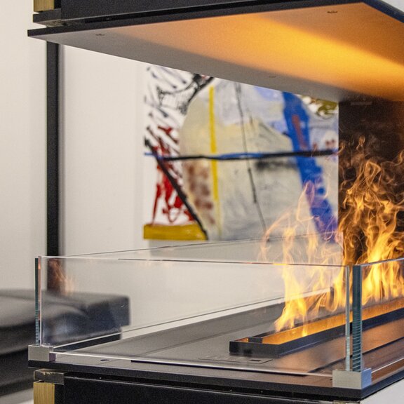 Elektrofeuer Montreal Raumteiler in Wohnzimmer