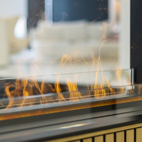 Elektrofeuer Panel Wall Tunnel tief Wasserdampf und Glasscheibe