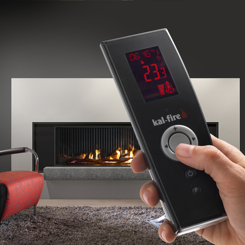 Extrabreiter Gas-Kamin G160/41F mit Frontglas und dazugehörige praktische Fernbedienung